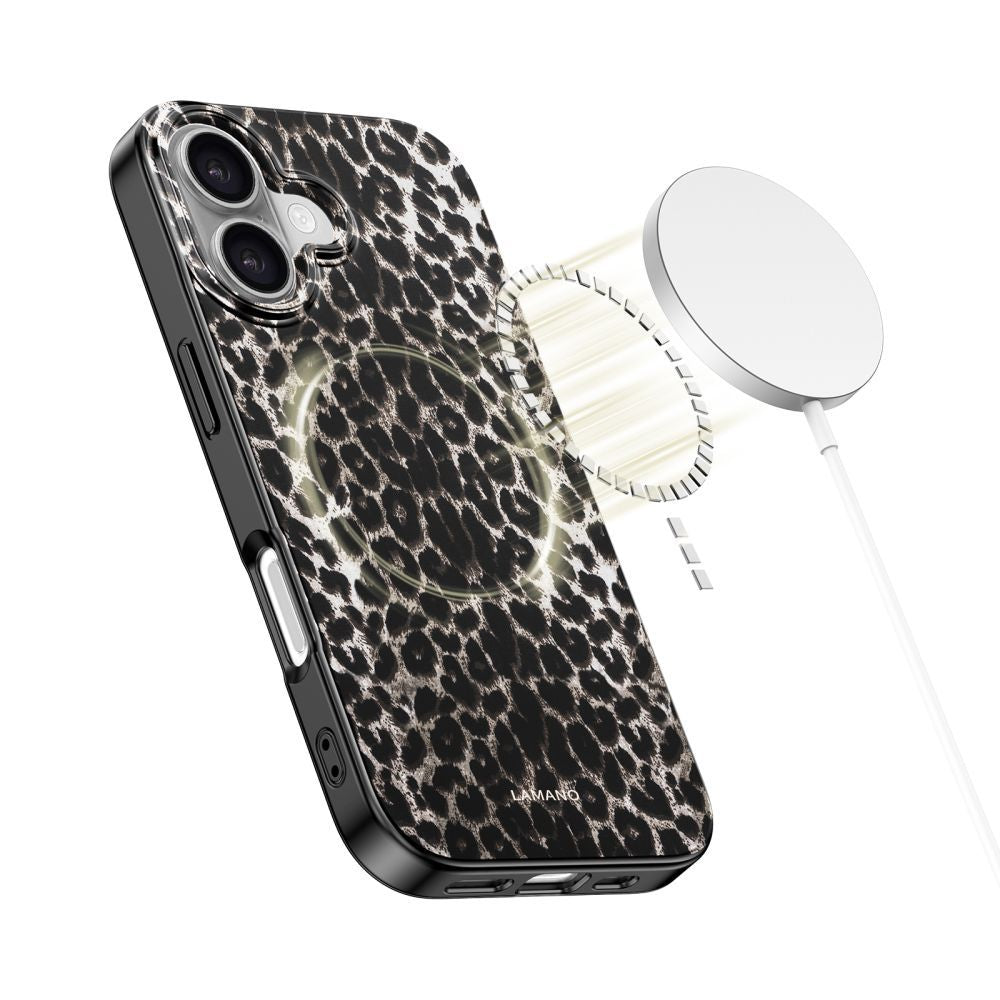 Калъф MagSafe за Apple iPhone 17, Tech-Protect, Lamano Leopard, Черен