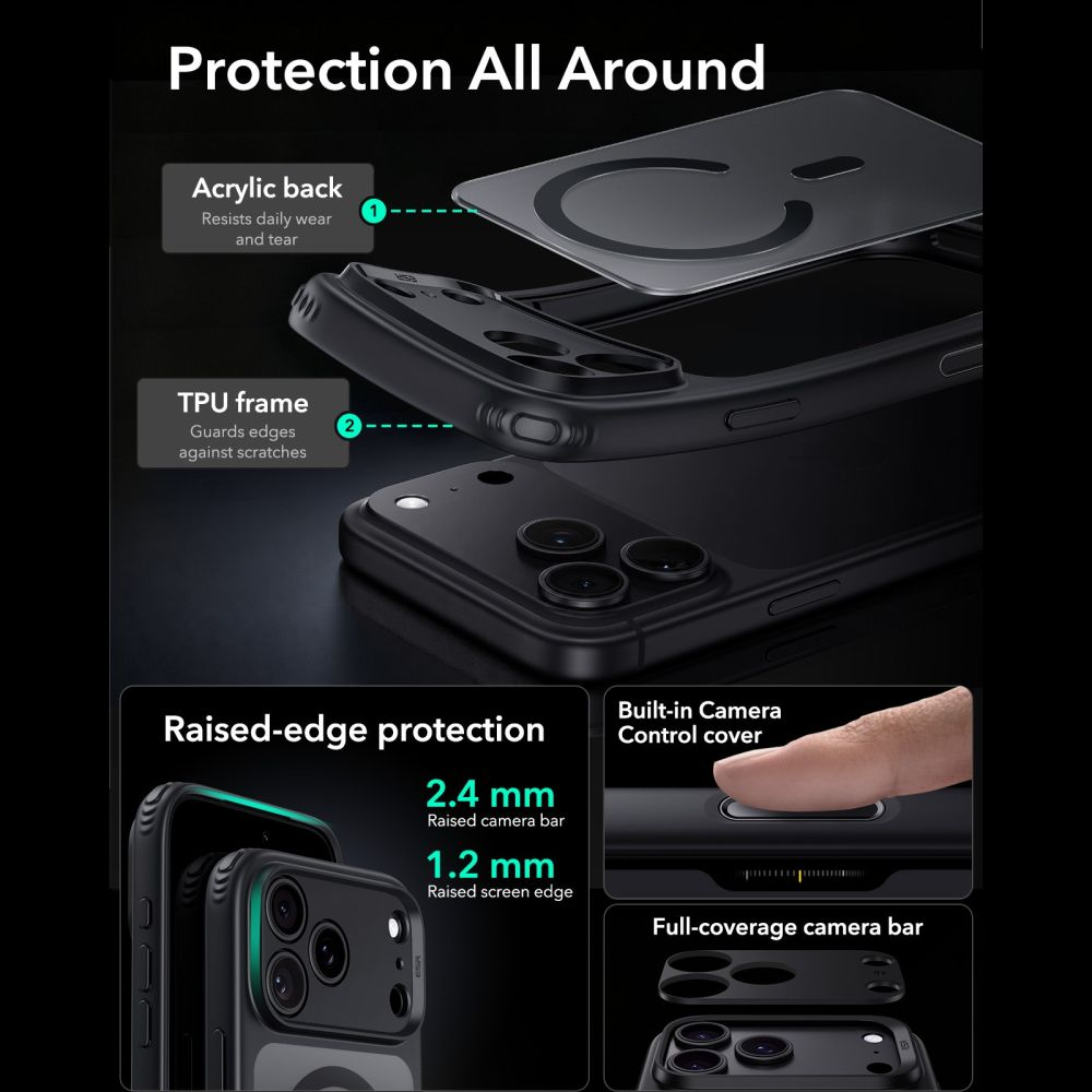 Калъф MagSafe за Apple iPhone 18 Pro Max / 17 Pro Max, ESR, Classic Hybrid, Черен