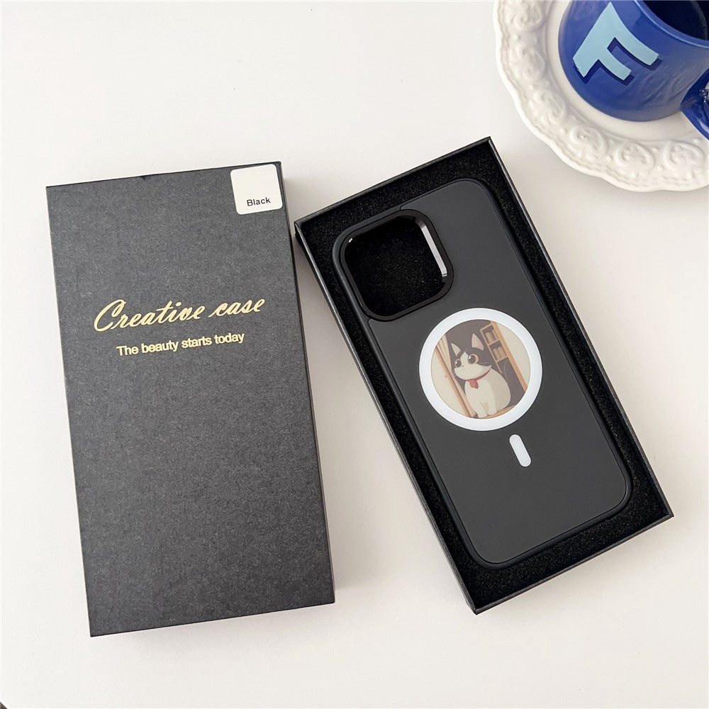 Калъф MagSafe за Apple iPhone 15 Pro, OEM, Round Screen Smart E-Ink, Черен