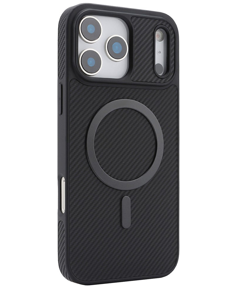 MagSafe Case for Apple iPhone 17 Pro, OEM, Carbon Metal Ring, Black