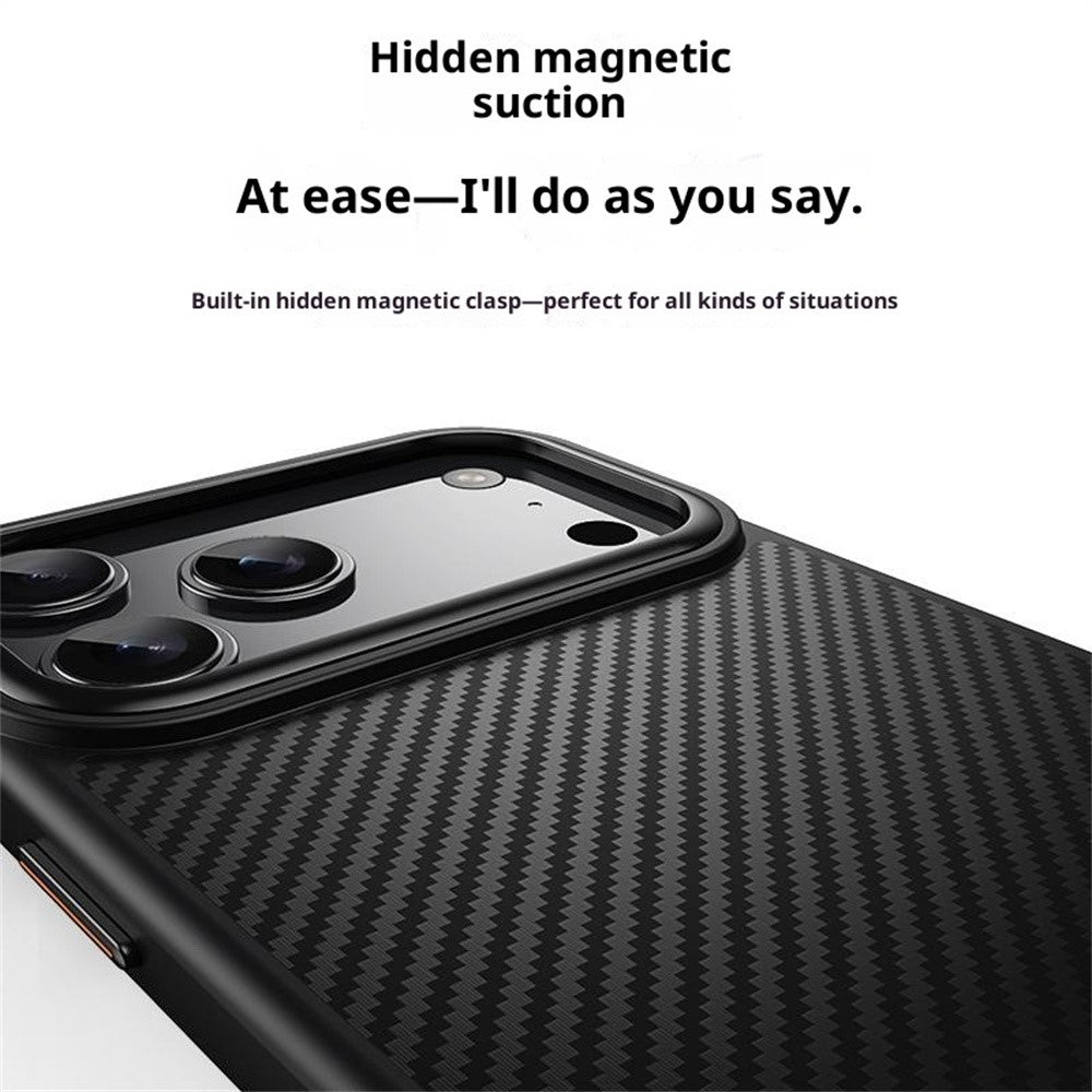 Калъф MagSafe за Apple iPhone 18 Pro / 17 Pro, OEM, Карбон, Черен