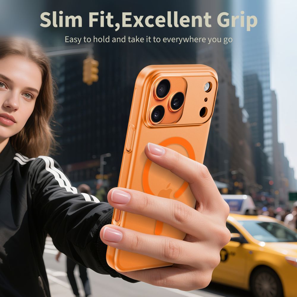 Калъф MagSafe за Apple iPhone 17 Pro Max, Tech-Protect, MagSlim, Матово Оранжев