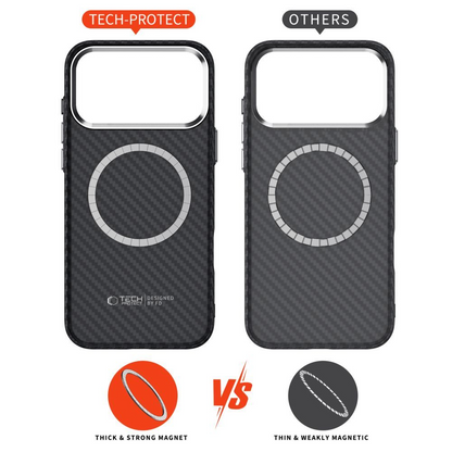 MagSafe Case for Apple iPhone 17 Pro, Tech-Protect, Ion Carbon, Black