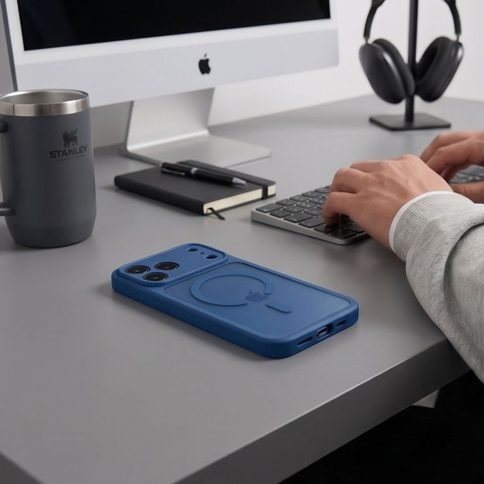 Калъф MagSafe за Apple iPhone 18 Pro Max / 17 Pro Max, Tech-Protect, BasicMag, Матово тъмносиньо