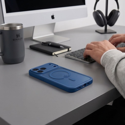 Калъф MagSafe за Apple iPhone 18 Pro Max / 17 Pro Max, Tech-Protect, BasicMag, Матово тъмносиньо