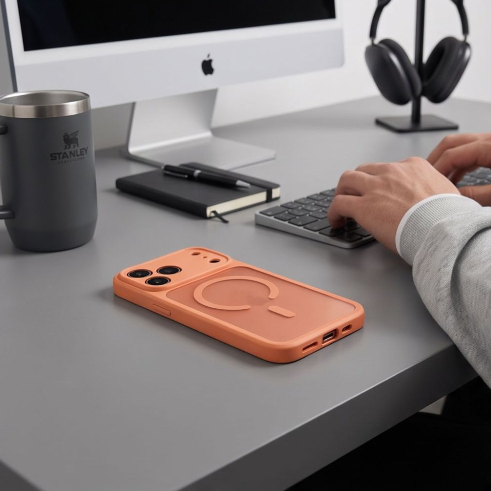 Калъф MagSafe за Apple iPhone 18 Pro / 17 Pro, Tech-Protect, BasicMag, Матиран оранжев