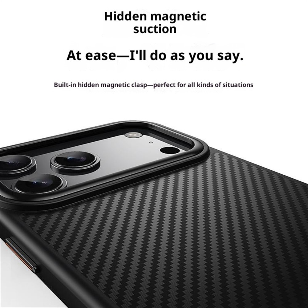 Калъф MagSafe за Apple iPhone 18 Pro Max / 17 Pro Max, OEM, Карбон, Черен