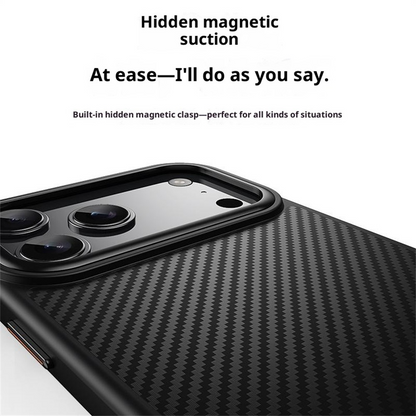 Калъф MagSafe за Apple iPhone 18 Pro Max / 17 Pro Max, OEM, Карбон, Черен