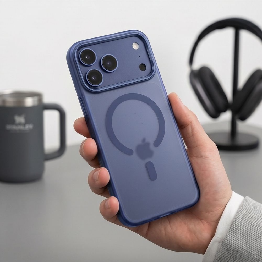 MagSafe калъф за Apple iPhone 18 Pro Max / 17 Pro Max, Tech-Protect, MagZero, Матово тъмносиньо