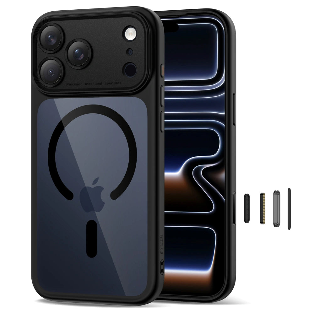 MagSafe калъф за Apple iPhone 17 Pro Max, Tech-Protect, MagPeak, Черен прозрачен