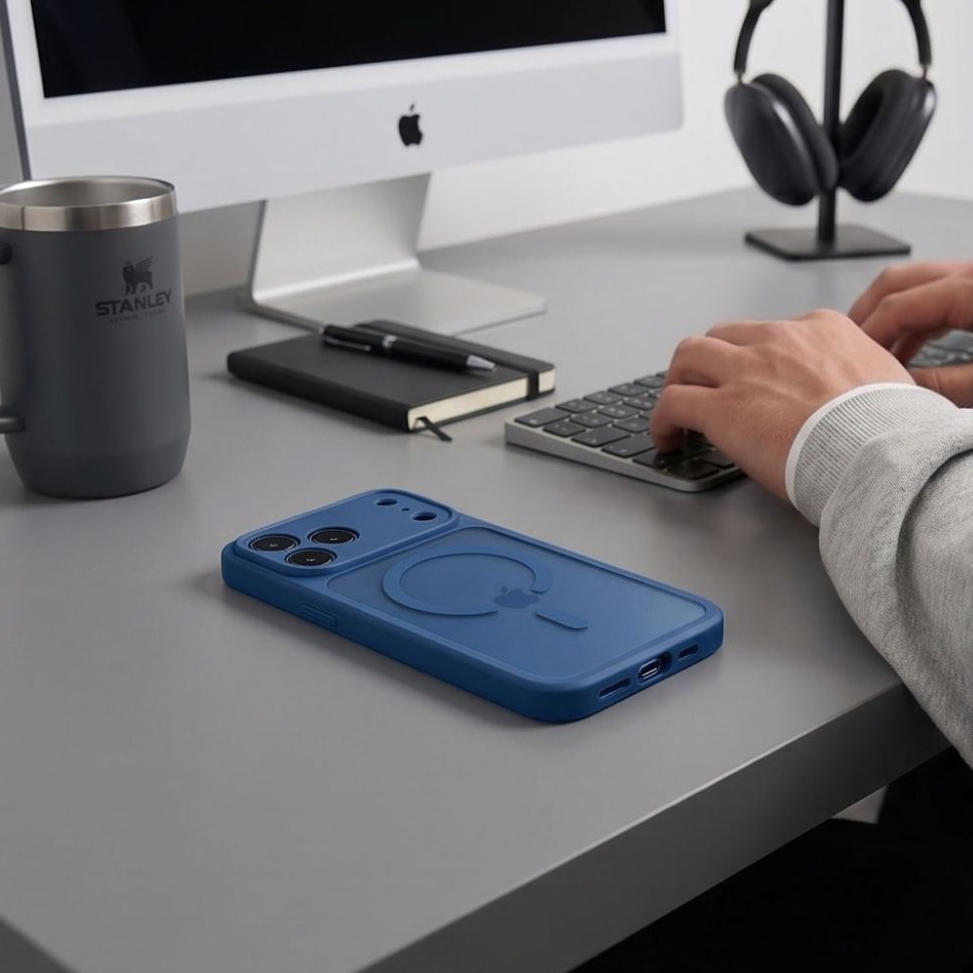 Калъф MagSafe за Apple iPhone 18 Pro / 17 Pro, Tech-Protect, BasicMag, Матово тъмносиньо