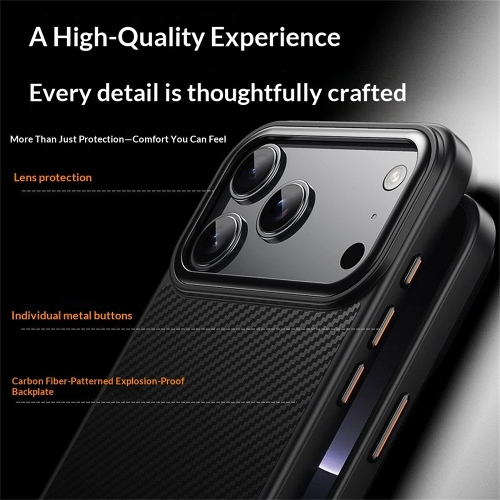 Калъф MagSafe за Apple iPhone 18 Pro Max / 17 Pro Max, OEM, Карбон, Черен