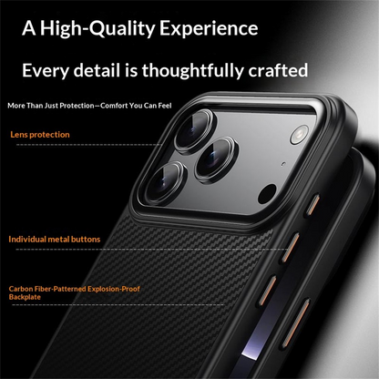 Калъф MagSafe за Apple iPhone 18 Pro Max / 17 Pro Max, OEM, Карбон, Черен