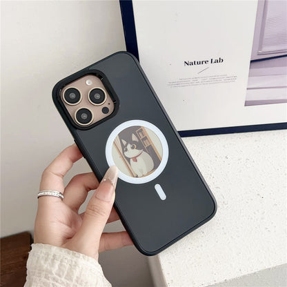 Калъф MagSafe за Apple iPhone 14 Pro Max, OEM, кръгъл екран Smart E-Ink, черен