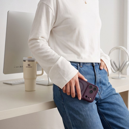 Калъф MagSafe за Apple iPhone 18 Pro / 17 Pro, Tech-Protect, MagPeak CC, Матово бордо