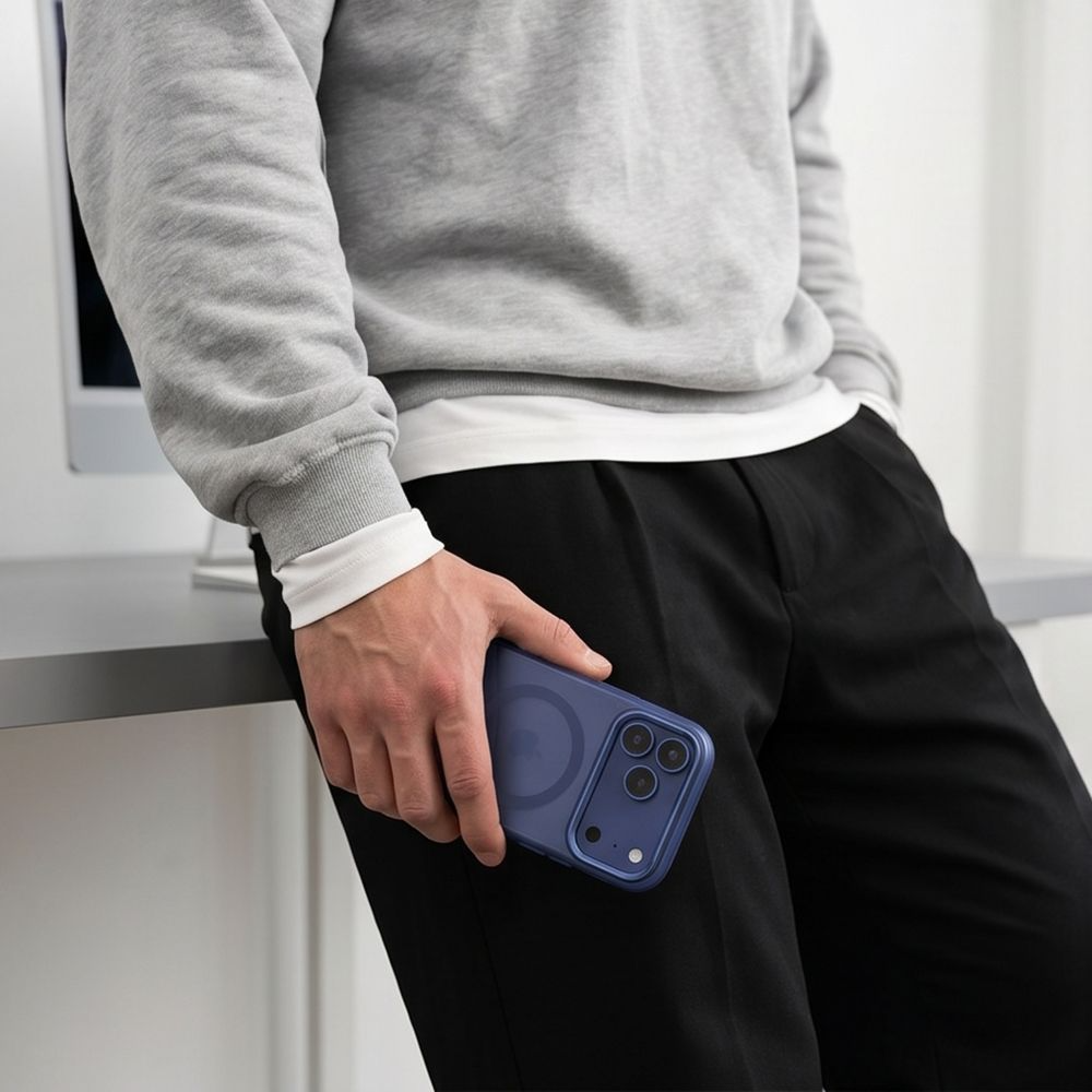 MagSafe калъф за Apple iPhone 18 Pro Max / 17 Pro Max, Tech-Protect, MagZero, Матово тъмносиньо
