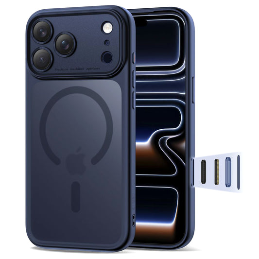 Калъф MagSafe за Apple iPhone 17 Pro Max, Tech-Protect, MagPeak, Матово тъмносин
