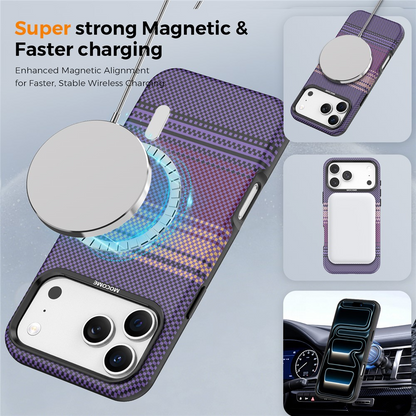 Калъф MagSafe за Apple iPhone 17 Pro Max, OEM, Gradient Rainbow, Лилав