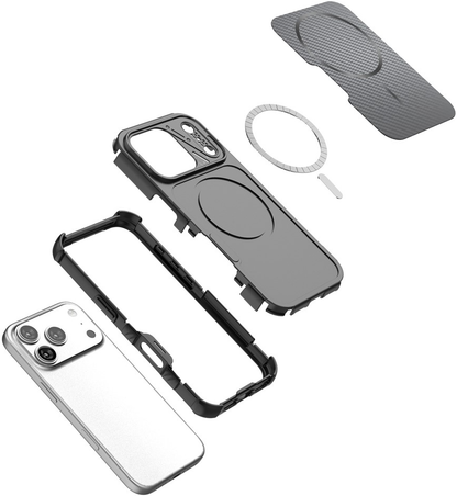 Калъф MagSafe за Apple iPhone 18 Pro Max / 17 Pro Max, OEM, защита от карбон и ъгли, черен