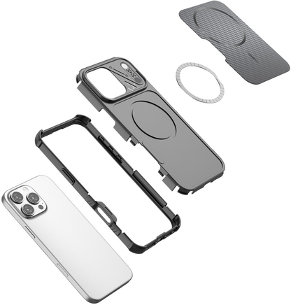 Калъф MagSafe за Apple iPhone 18 Pro / 17 Pro, OEM, карбон и защита на ъглите, лилав