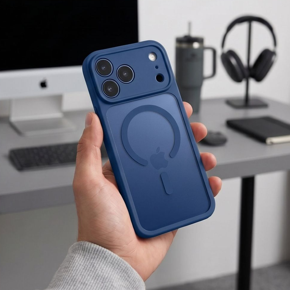 Калъф MagSafe за Apple iPhone 18 Pro Max / 17 Pro Max, Tech-Protect, BasicMag, Матово тъмносиньо