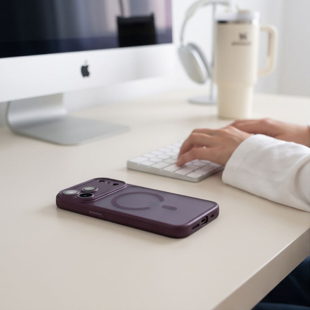Калъф MagSafe за Apple iPhone 18 Pro / 17 Pro, Tech-Protect, MagPeak CC, Матово бордо