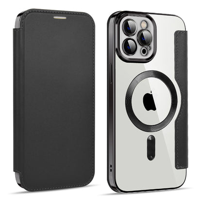 Калъф MagSafe за Apple iPhone 11 Pro Max, Techsuit, SmartMag Book, Черен