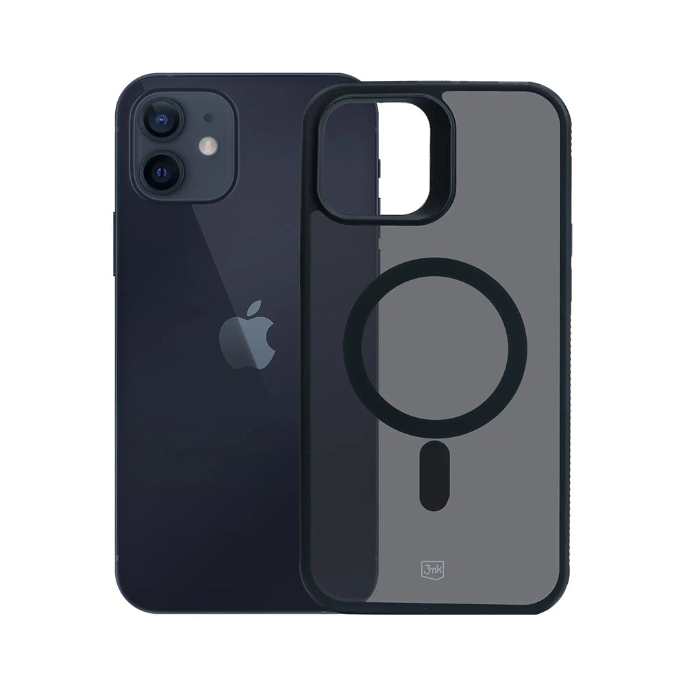 Калъф MagSafe за Apple iPhone 12 / 12 Pro, 3MK, Smoke MagCase, Черен
