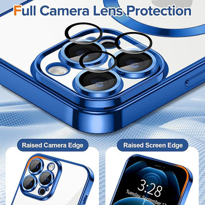 MagSafe Case for Apple iPhone 12 Pro Max, Techsuit, Luxury Crystal, Dark Blue