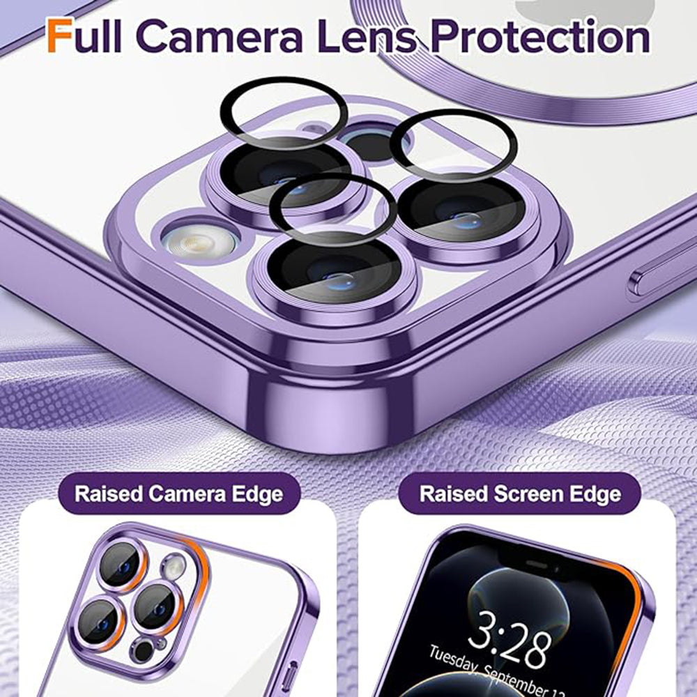 MagSafe Case for Apple iPhone 12 Pro Max, Techsuit, Luxury Crystal, Light Purple