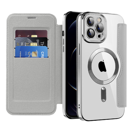 Калъф MagSafe за Apple iPhone 12 Pro Max, Techsuit, SmartMag Book, Сив