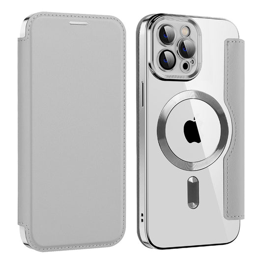 Калъф MagSafe за Apple iPhone 12 Pro Max, Techsuit, SmartMag Book, Сив