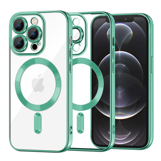 Калъф MagSafe за Apple iPhone 12 Pro, Techsuit, Luxury Crystal, Светлозелен