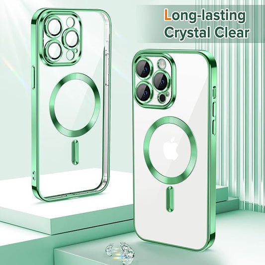 Калъф MagSafe за Apple iPhone 12 Pro, Techsuit, Luxury Crystal, Светлозелен