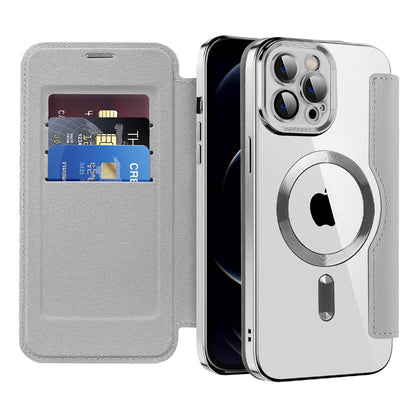 MagSafe Case for Apple iPhone 12 Pro, Techsuit, SmartMag Book, Gray