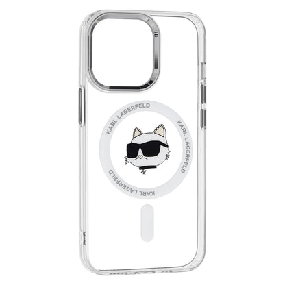 Калъф MagSafe за Apple iPhone 13 Pro Max, Karl Lagerfeld, IML Metal Choupette's Head, Бял