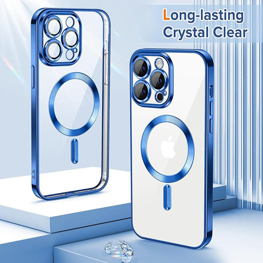 Калъф MagSafe за Apple iPhone 13 Pro Max, Techsuit, Luxury Crystal, Тъмносин