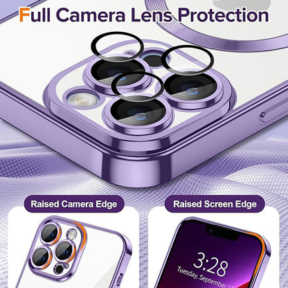 MagSafe Case for Apple iPhone 13 Pro Max, Techsuit, Luxury Crystal, Light Purple