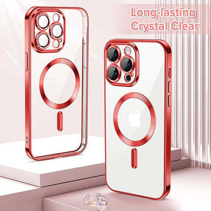 Калъф MagSafe за Apple iPhone 13 Pro Max, Techsuit, Luxury Crystal, Червен