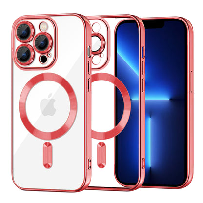 Калъф MagSafe за Apple iPhone 13 Pro Max, Techsuit, Luxury Crystal, Червен