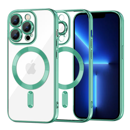 MagSafe Case for Apple iPhone 13 Pro Max, Techsuit, Luxury Crystal, Light Green