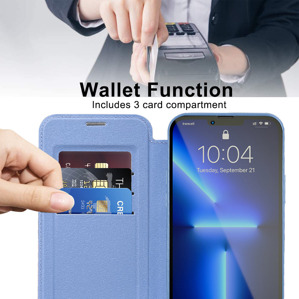 Калъф MagSafe за Apple iPhone 13 Pro Max, Techsuit, SmartMag Book, Син