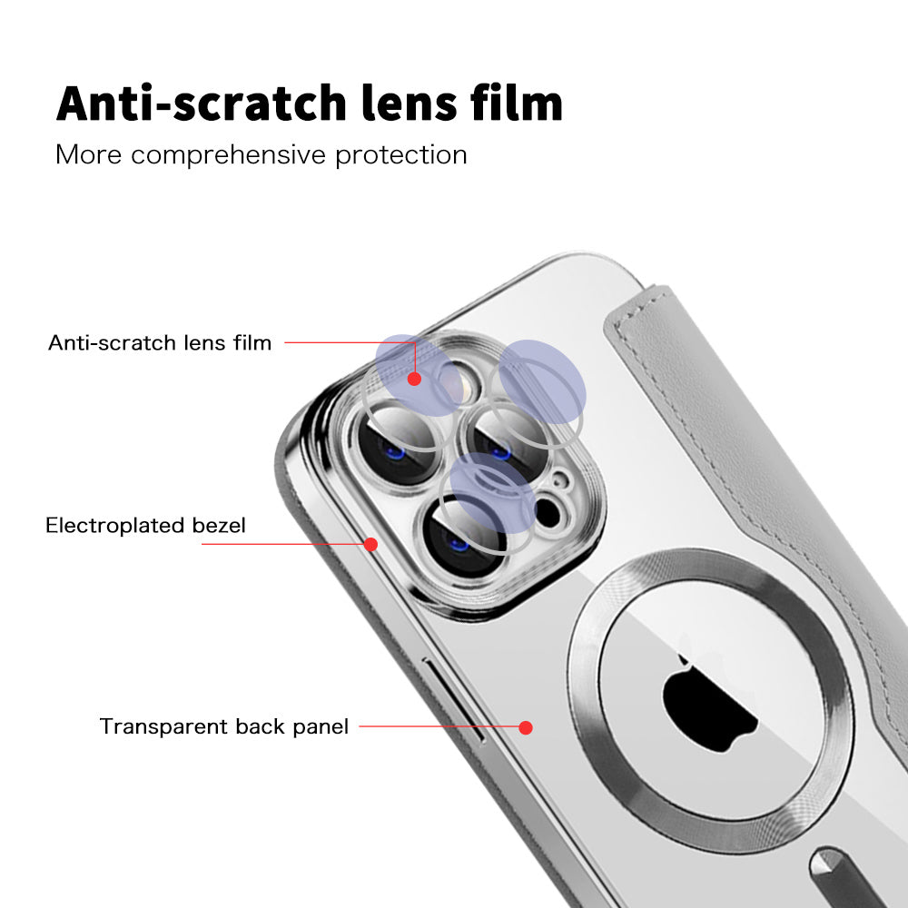 MagSafe Case for Apple iPhone 13 Pro Max, Techsuit, SmartMag Book, Gray