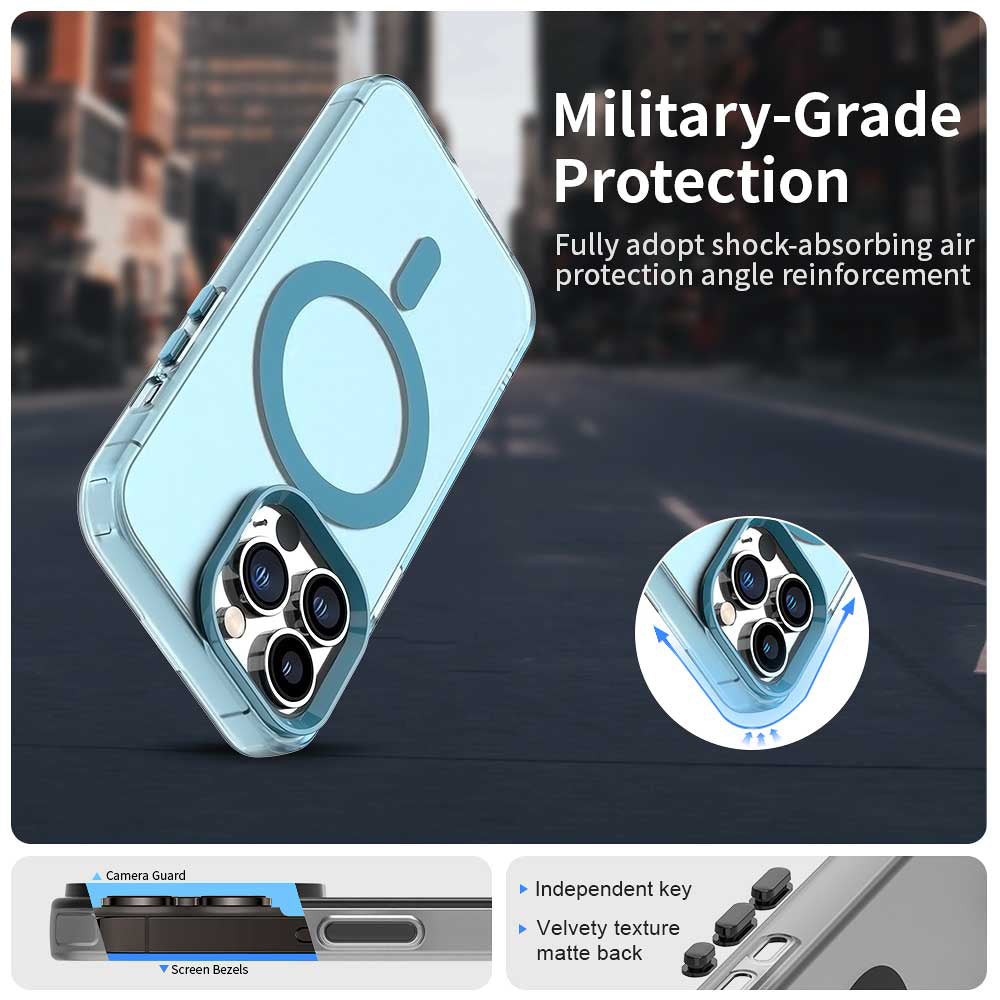 Калъф MagSafe за Apple iPhone 13 Pro, Techsuit, CandyCase, Син