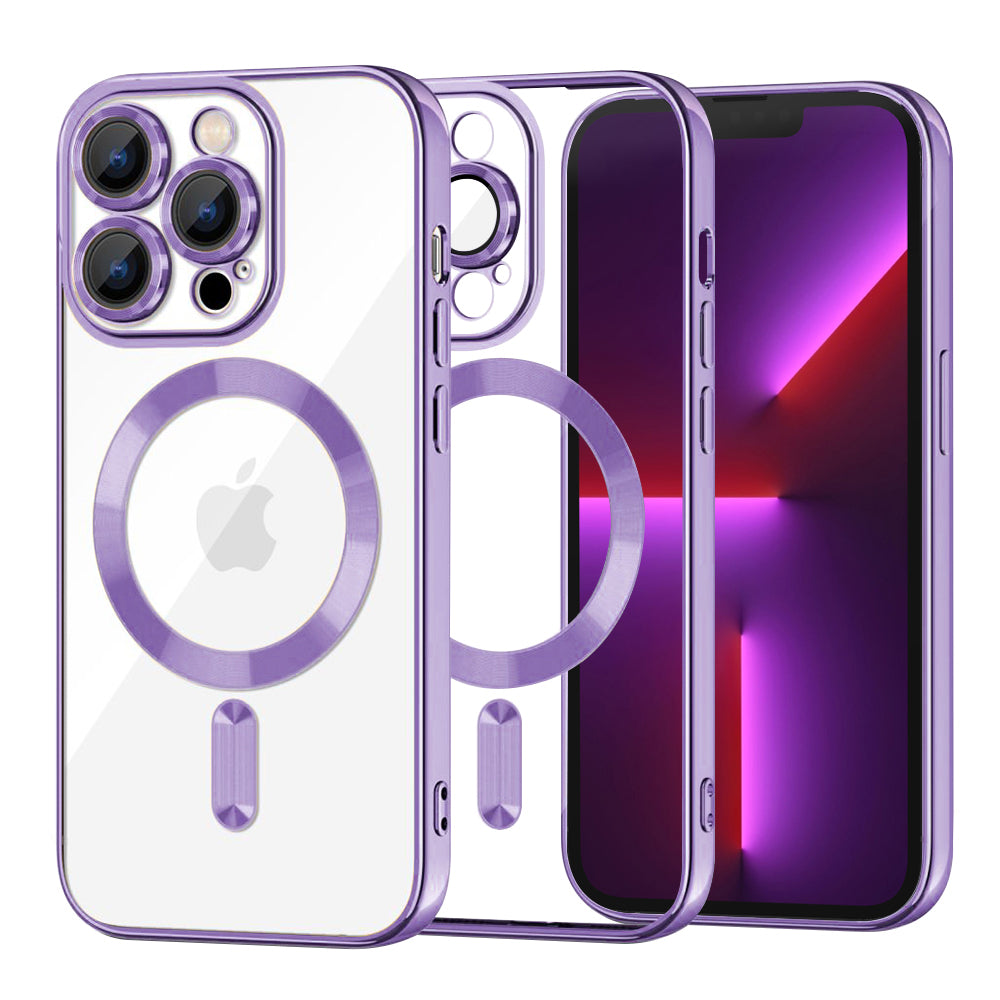 MagSafe Case for Apple iPhone 13 Pro, Techsuit, Luxury Crystal, Light Purple