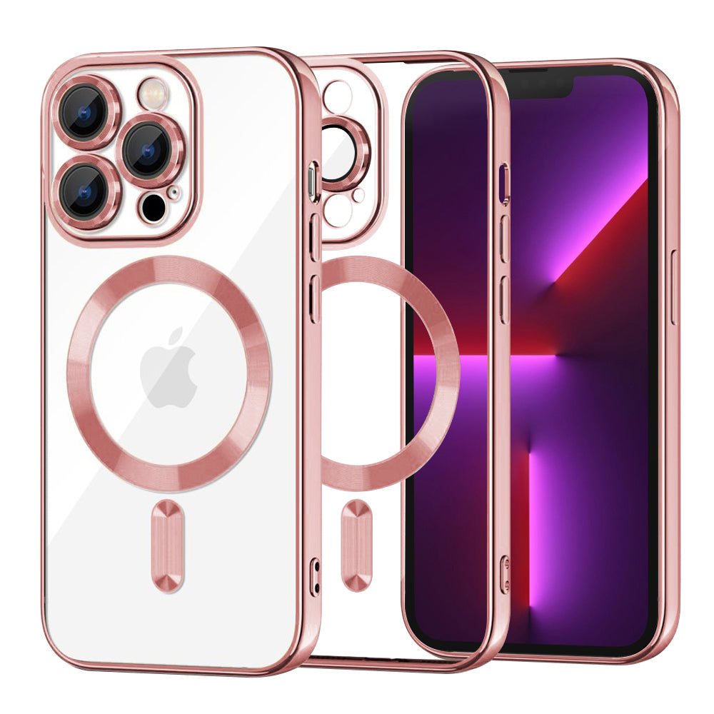 MagSafe Case for Apple iPhone 13 Pro, Techsuit, Luxury Crystal, Pink