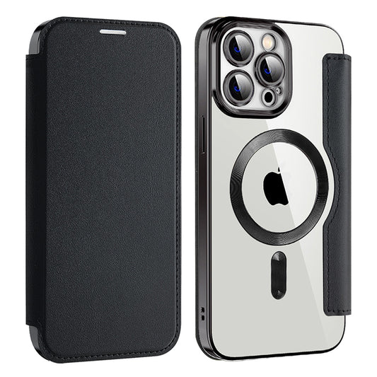 Калъф MagSafe за Apple iPhone 13 Pro, Techsuit, SmartMag Book, Черен