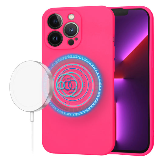 Калъф MagSafe за Apple iPhone 13 Pro, Techsuit, SoftFlex, Тъмнорозов