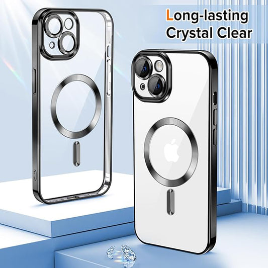 Калъф MagSafe за Apple iPhone 13, Techsuit, Luxury Crystal, Черен