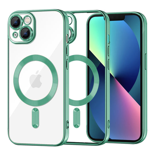 Калъф MagSafe за Apple iPhone 13, Techsuit, Luxury Crystal, Светлозелен